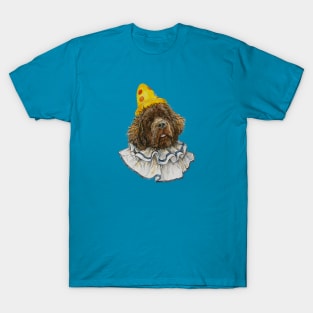 Newfoundland Dog Clown in Yellow Hat T-Shirt